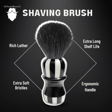 Premium & Stylish Black & White Shaving Brush - Zebra
