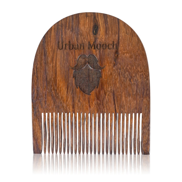 Pure Sheesham Wood U Shaped Beard Comb for Men