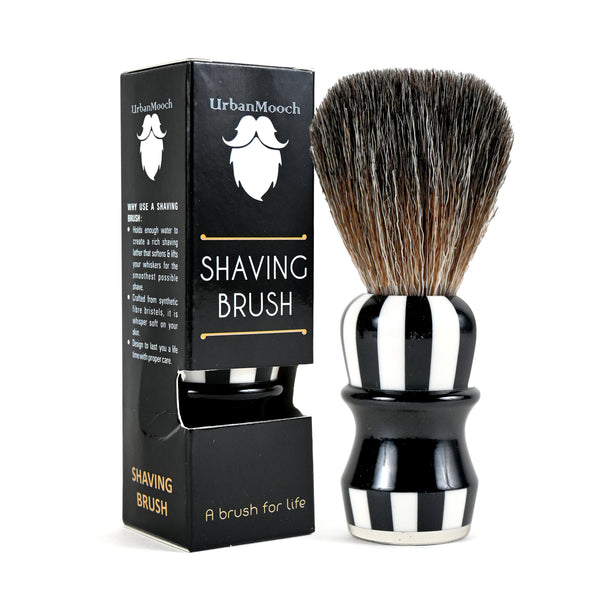 Premium & Stylish Black & White Shaving Brush - Zebra