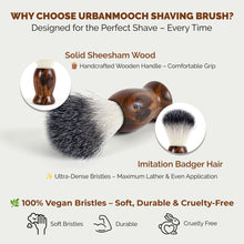 UrbanMooch Premium Wooden Shaving Brush for Men - Ultra Soft Bristles