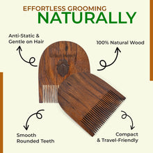 Pure Sheesham Wood U Shaped Beard Comb for Men