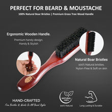 Premium 100% Boar Bristle Beard Brush for Men - Stylish
