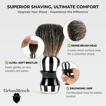 Premium & Stylish Black & White Shaving Brush - Zebra
