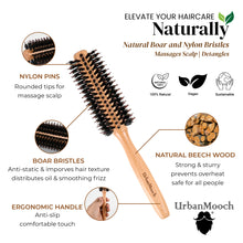 Premium Boar Bristle Hair Brush for Men - Round