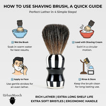 Premium & Stylish Black & White Shaving Brush - Zebra