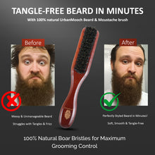 Premium 100% Boar Bristle Beard Brush for Men - Stylish