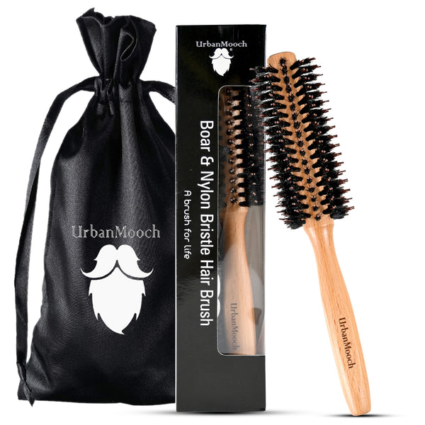 Premium Boar Bristle Hair Brush for Men - Round