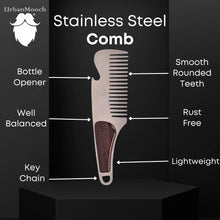Pocketsize Stainless Steel Beard Comb for Refined Grooming