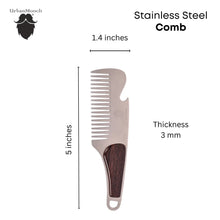 Pocketsize Stainless Steel Beard Comb for Refined Grooming
