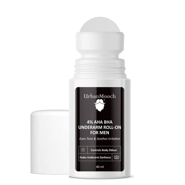 UrbanMooch Underarm Roll-On for Men – 4% AHA BHA | Brightening Deodorant | 48-Hour Odor Protection | Alcohol-Free