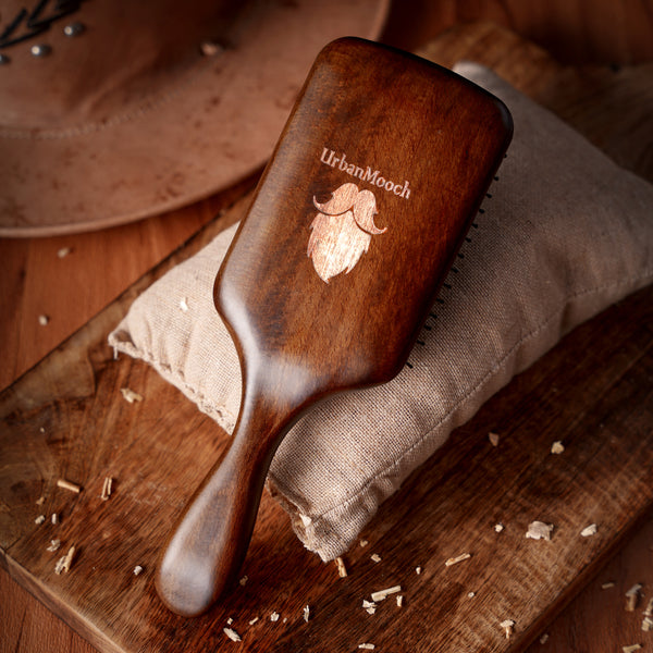 Premium Wooden Hair Brush For Men | Nylon Bristles | Paddle Hair Brush For Men