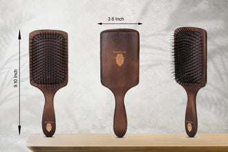 Premium Wooden Hair Brush For Men | Nylon Bristles | Paddle Hair Brush For Men