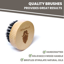 Round Boar Bristle Beard Brush for Men