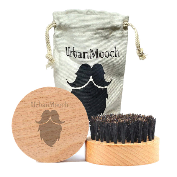 Round Boar Bristle Beard Brush for Men