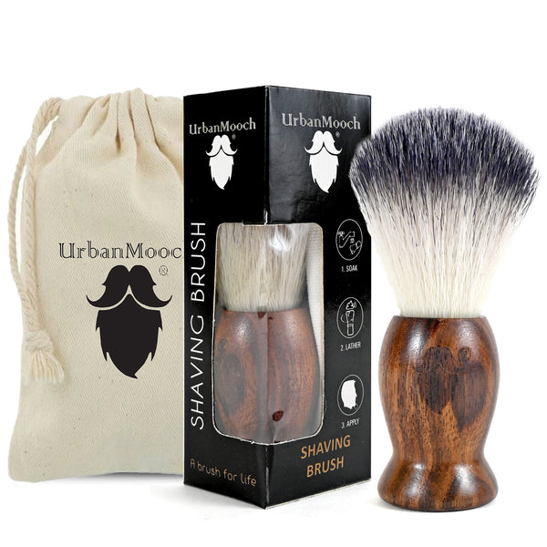 UrbanMooch Premium Wooden Shaving Brush for Men - Ultra Soft Bristles