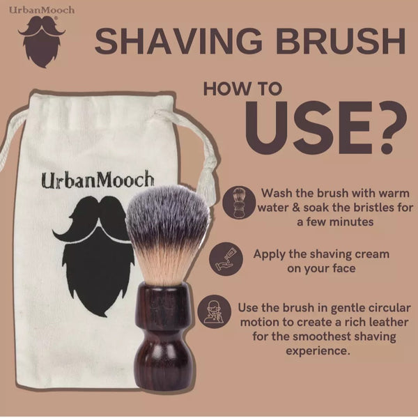 Premium & Stylish Resin Shaving Brush - Brown