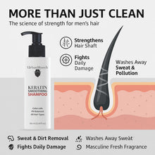 UrbanMooch Keratin Smoothing Shampoo for Men – Frizz Control, Color-Safe & pH Balanced, 180ml