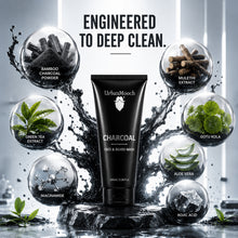UrbanMooch Charcoal Face & Beard Wash for Men – Deep Cleansing, Oil Control & Tan Removal