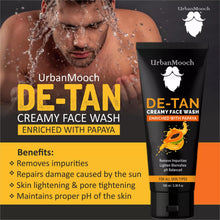 UrbanMooch DeTan Skin Combo for Men | Detan Face Wash + Detan Face Scrub | Tan Removal, Deep Cleansing & Skin Brightening