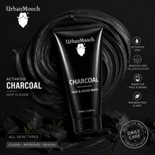 UrbanMooch Charcoal Face & Beard Wash for Men – Deep Cleansing, Oil Control & Tan Removal