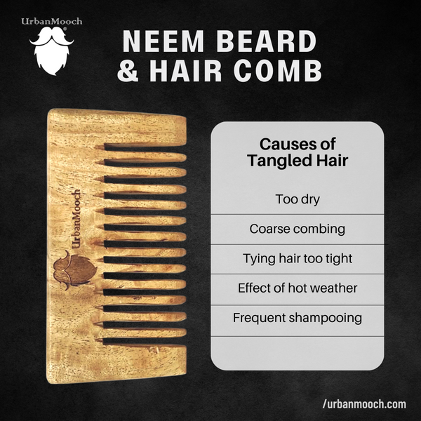 Natural Neem Wood Beard and Hair Comb