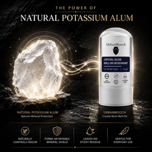 UrbanMooch Crystal Alum Roll-On | Natural Potassium Alum Stick | Alcohol-Free | Long-Lasting Odor Protection | 75 g