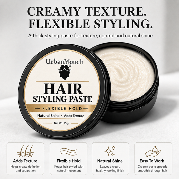 UrbanMooch Hair Styling Paste for Men | Added Texture, Flexible Hold& & Natural Shine, 75gm