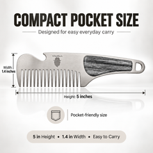 Pocketsize Stainless Steel Beard Comb for Refined Grooming