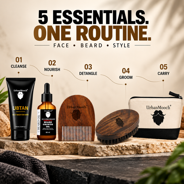 5-in-1 Beard Grooming Kit for Men | Skin Care Kit