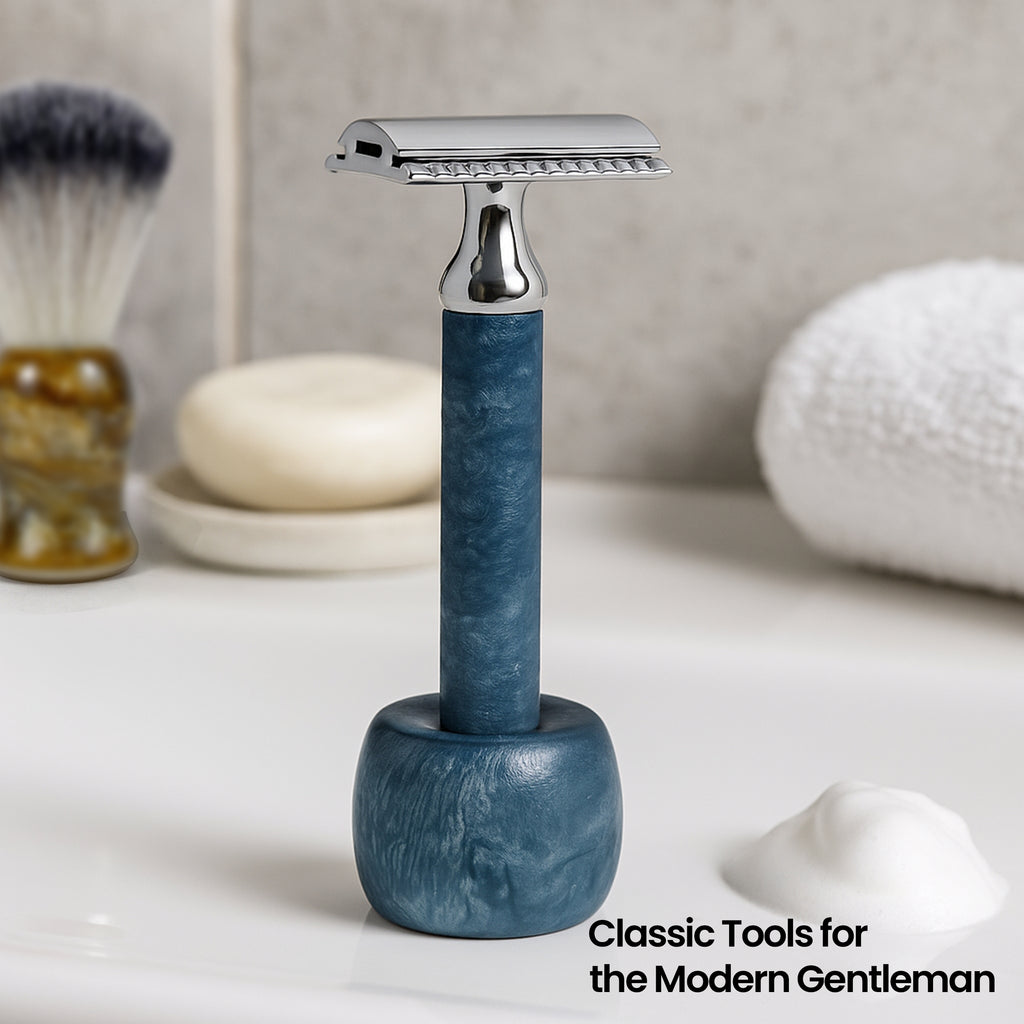 Resin Razor UrbanMooch Resin Handle Safety Razor for Men with Stand – Reusable Dou