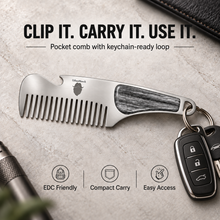Pocketsize Stainless Steel Beard Comb for Refined Grooming