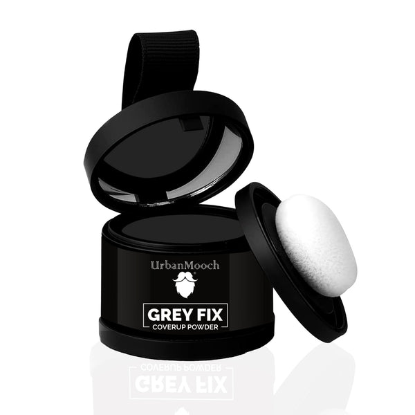UrbanMooch Grey Fix Hair & Beard Cover-Up Powder for Men | Covers Grey Hair & Bald Patches Instantly