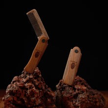 Premium Green Sandalwood Foldable Beard Comb - Pocket Size