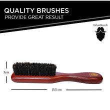 Premium Boar Bristle Beard Brush for Gentle Grooming - with Handle