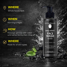 UrbanMooch Daily Reset Face Wash for Men with Charcoal, Salicylic Acid & Niacinamide – Gel Based Oil Control Cleanser
