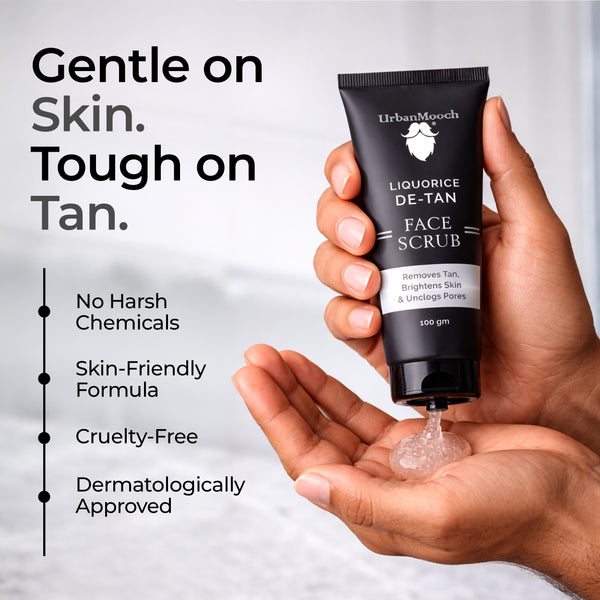 UrbanMooch DeTan Skin Combo for Men | Detan Face Wash + Detan Face Scrub | Tan Removal, Deep Cleansing & Skin Brightening