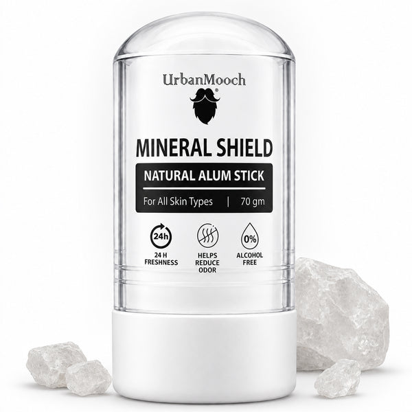 UrbanMooch Mineral Shield™ Natural Alum Stick | Potassium Alum Deodorant for Men | Alcohol Free | 75g