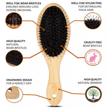 Premium Boar and Nylon Bristle Hair Brush - Bamboo