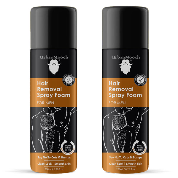 Pack of 2 Painless Hair Removal Spray Foam for Clean & Smooth Skin, 400ml(Each 200ml)
