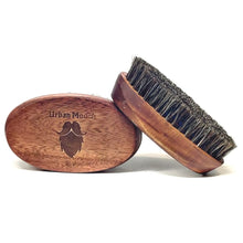 Premium Boar Bristle Beard Brush for Gentle Grooming - Brown Oval