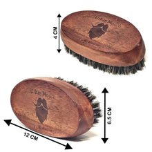 Premium Boar Bristle Beard Brush for Gentle Grooming - Brown Oval