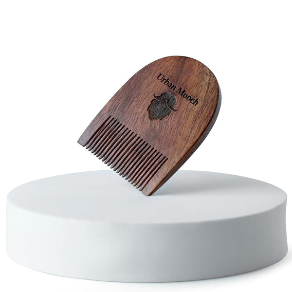 Pure Sheesham Wood U Shaped Beard Comb for Men